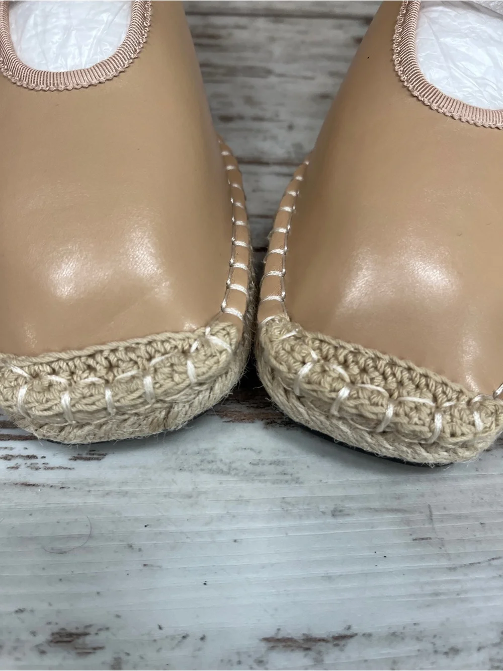 NWOT Coutgo Tan Mary Jane Espadrille Square Toe Ballet Flats Women’s 9